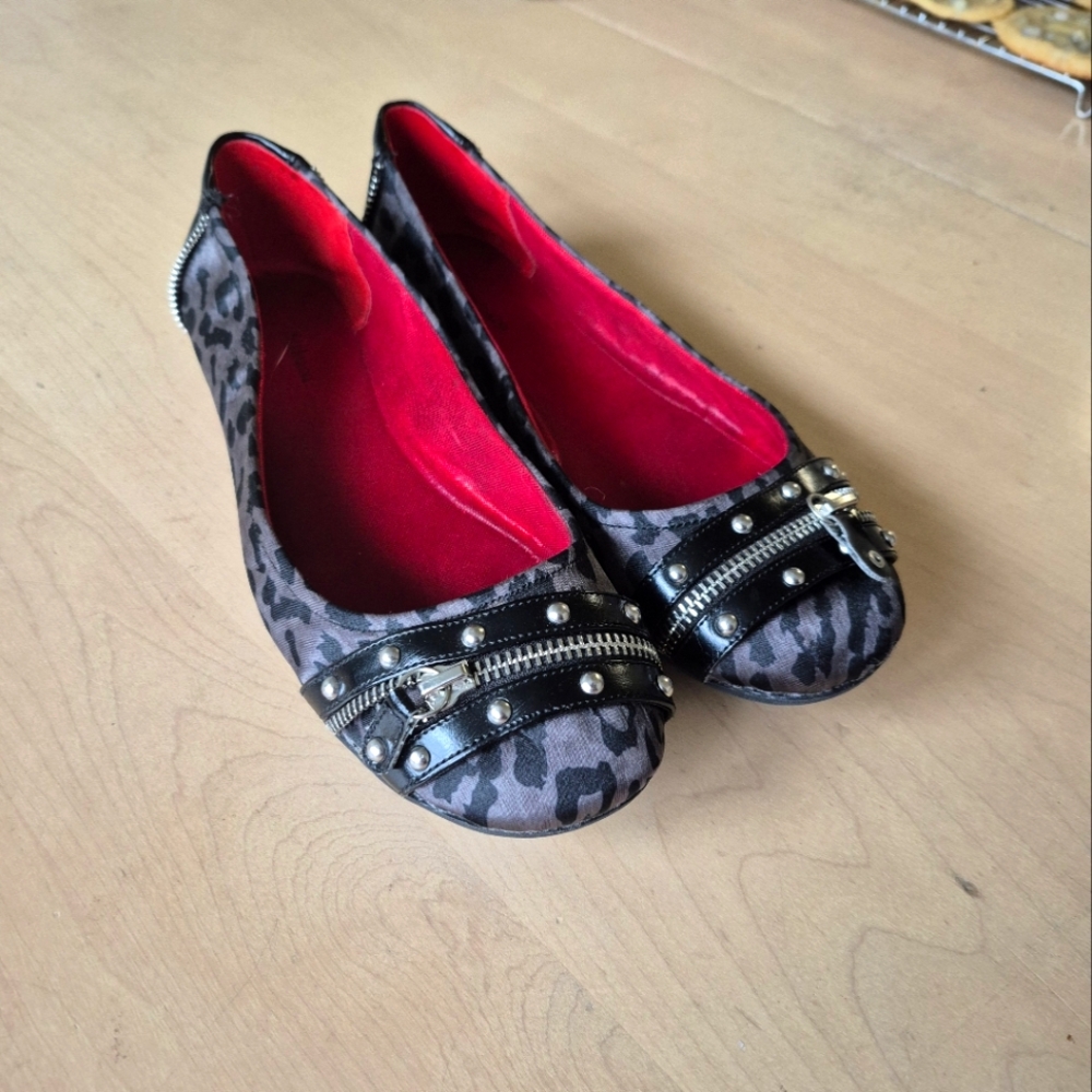 Style&Co Leopard Print Zipper Flats